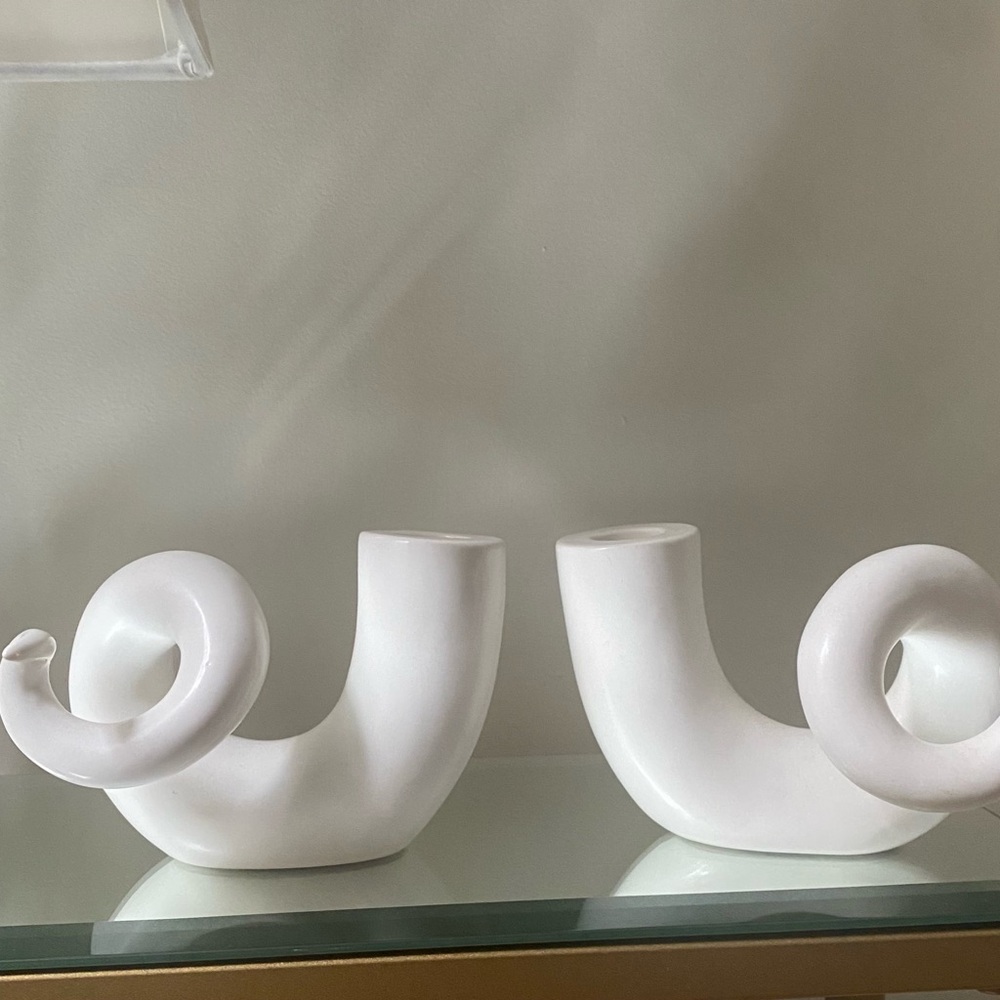Vintage Jonathan Adler Horn Candle Holder Set